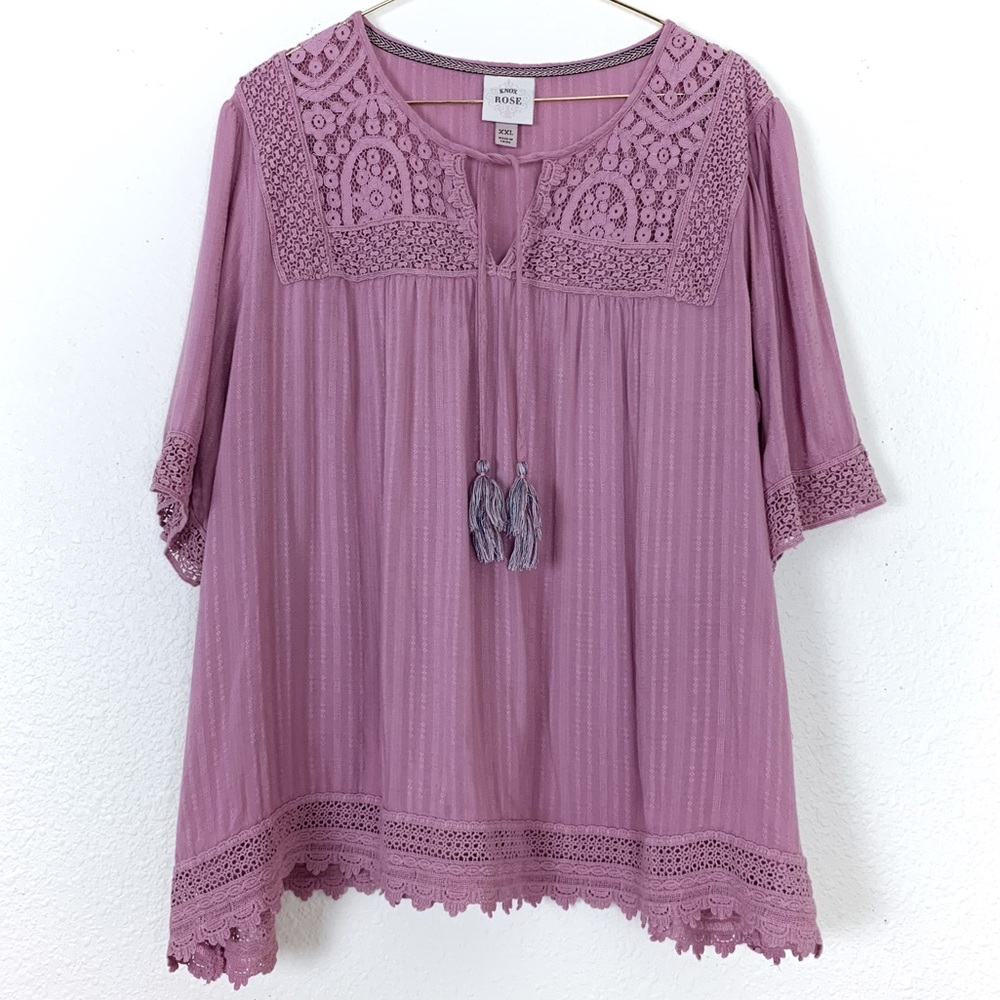 Knox Rose | Dusty Rose Peasant Top